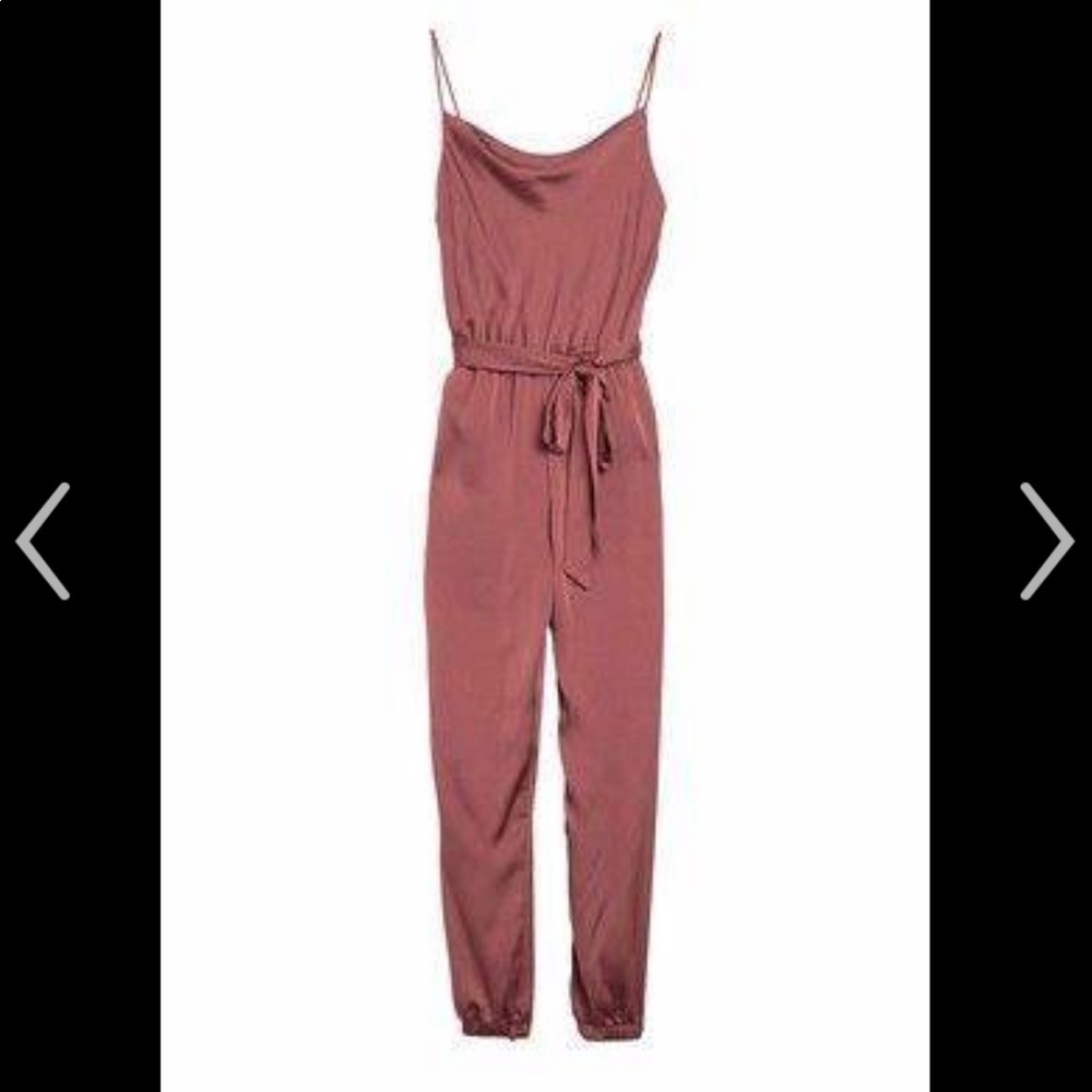 Satin cowl neck jumpsuit